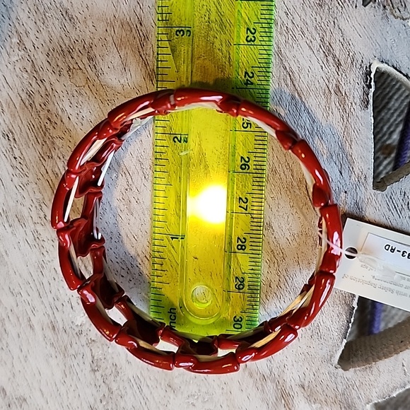 2 Chain Link Stretch Bracelet Set Red and Blue New - Picture 6 of 7